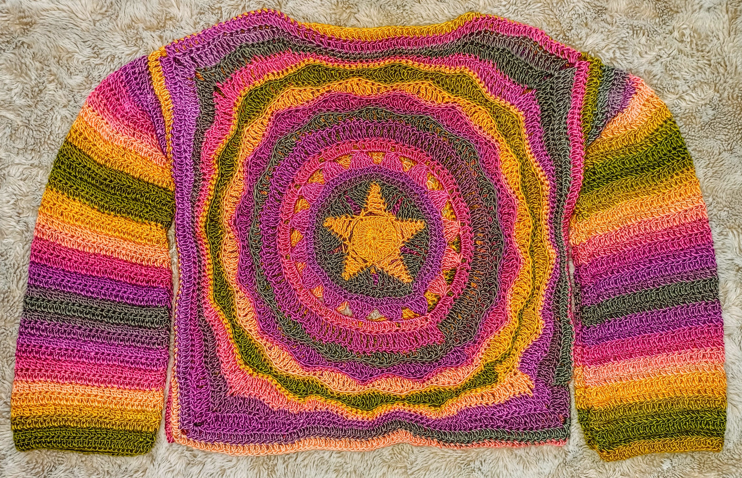 Solstice - Moon, Sun, Stars Reversible Crochet Jumper