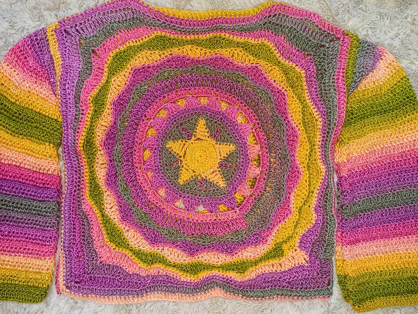 Solstice - Moon, Sun, Stars Reversible Crochet Jumper