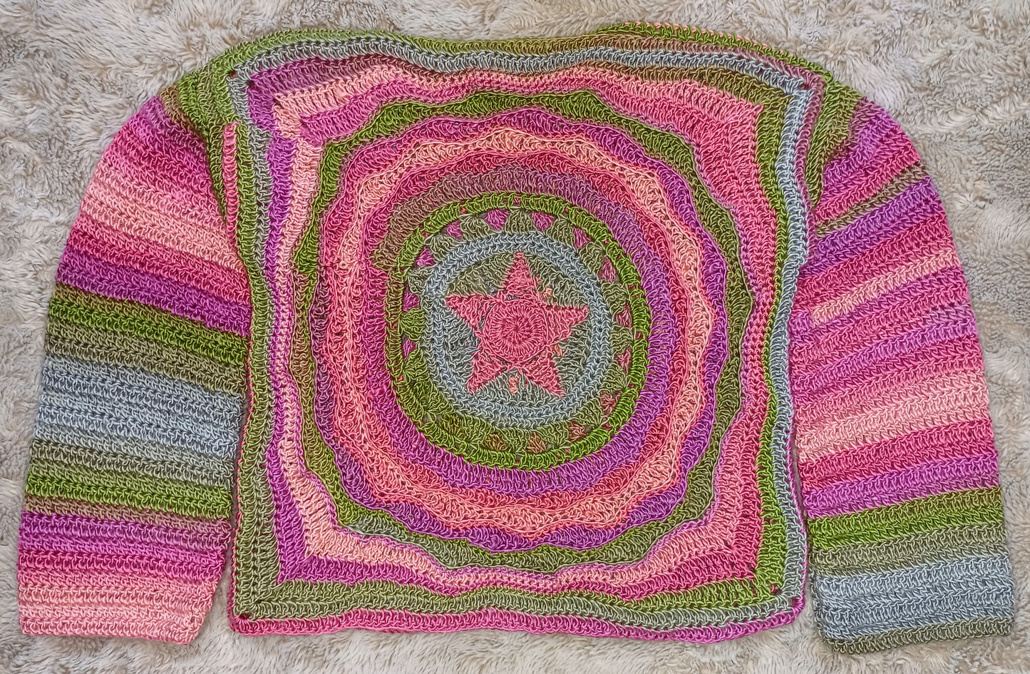 Ostara - Moon, Sun, Stars Reversible Crochet Jumper
