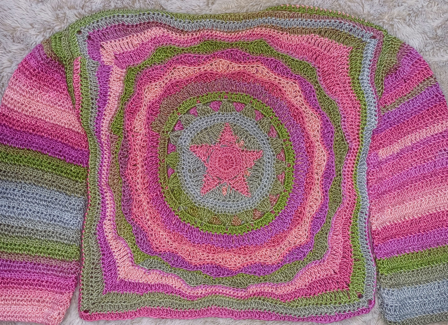Ostara - Moon, Sun, Stars Reversible Crochet Jumper