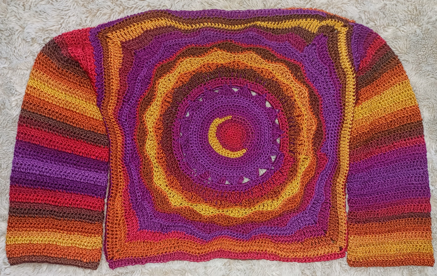 Ember - Moon, Sun, Stars Reversible Crochet Jumper