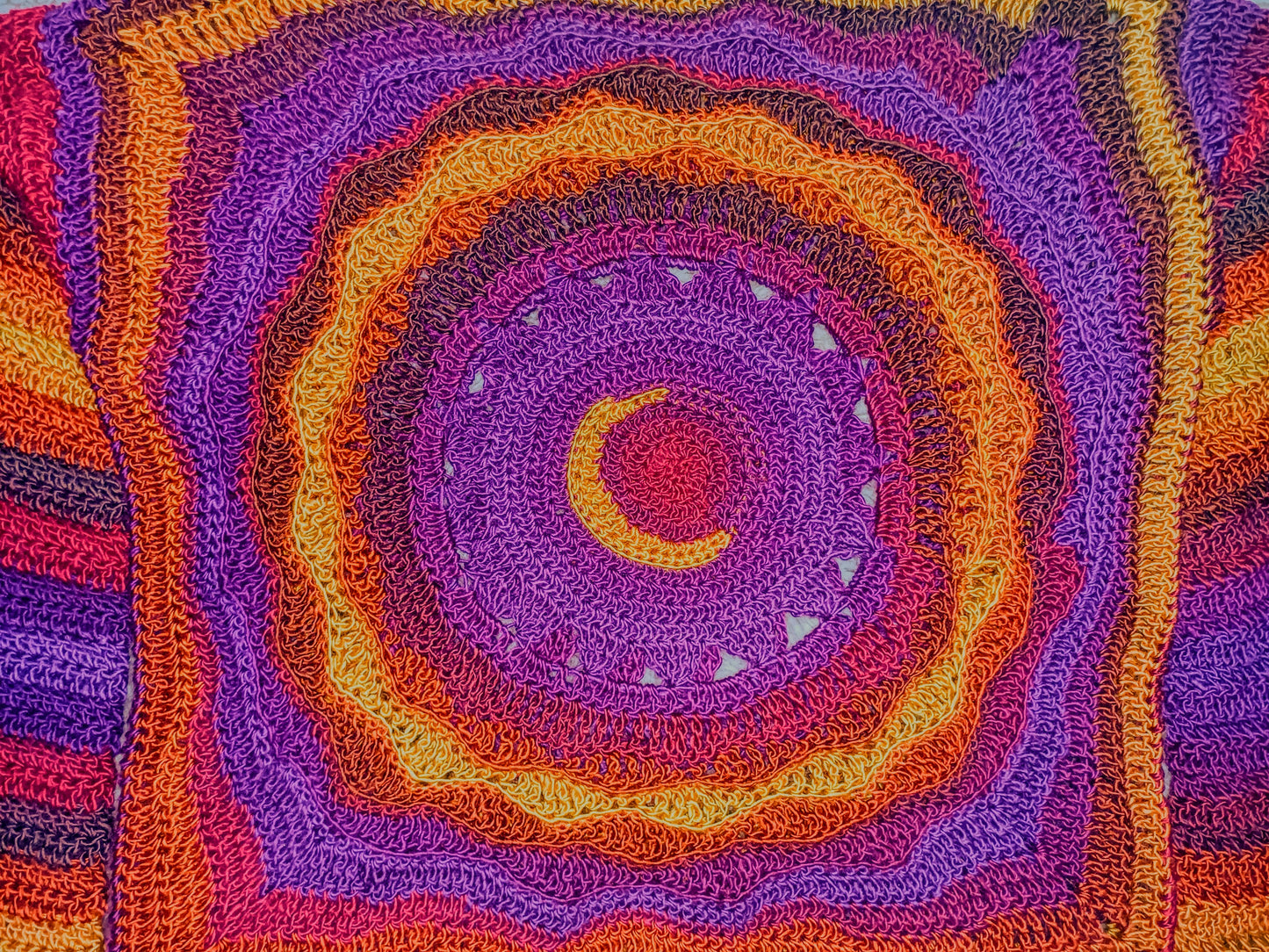 Ember - Moon, Sun, Stars Reversible Crochet Jumper