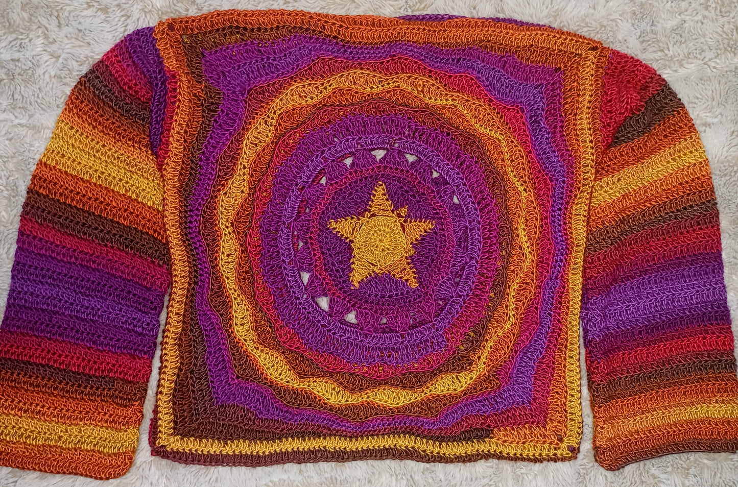 Ember - Moon, Sun, Stars Reversible Crochet Jumper