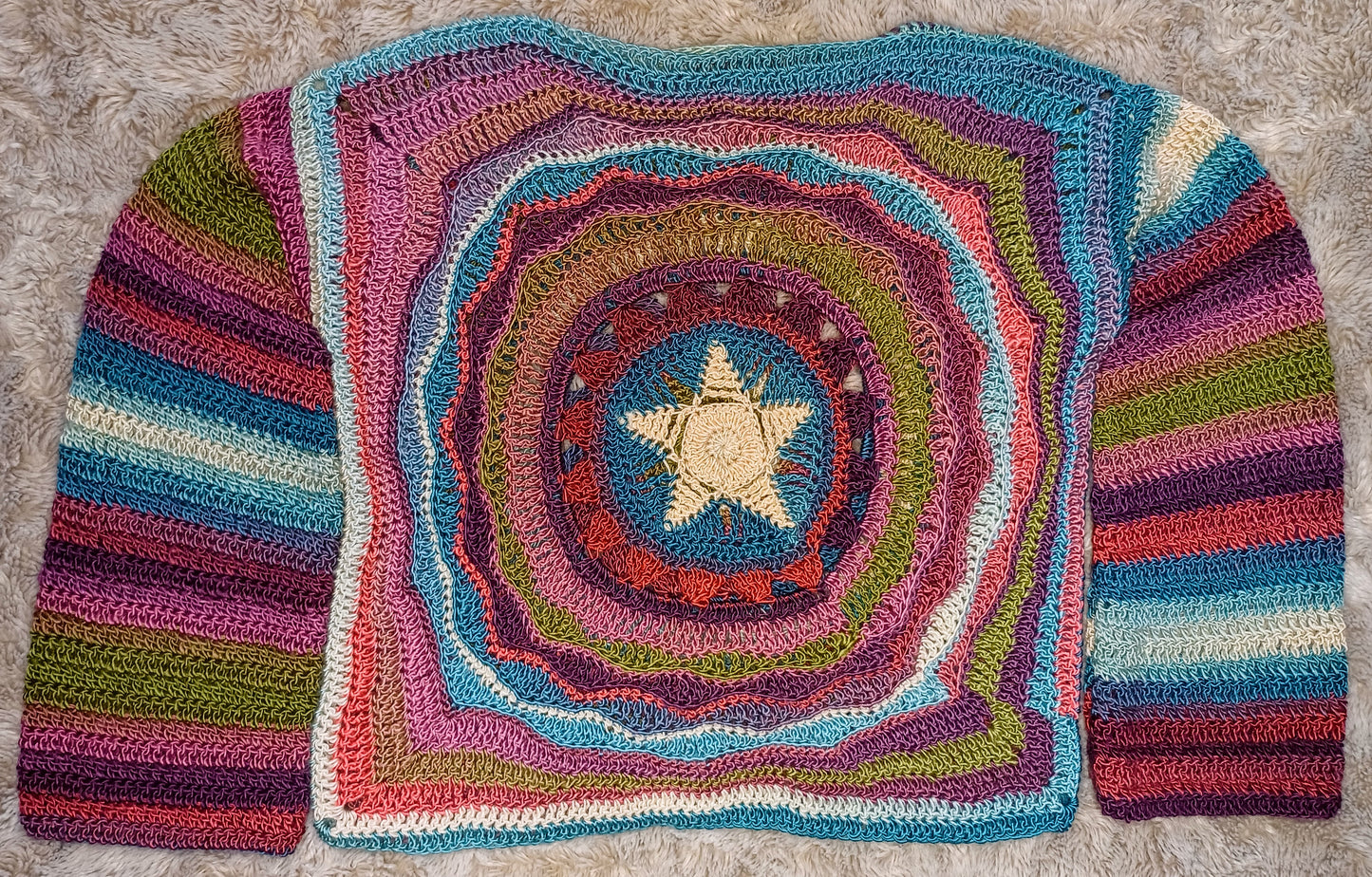 River - Moon, Sun, Stars Reversible Crochet Jumper