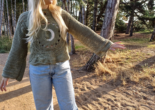 Moon, Sun, Stars Crochet Jumper Pattern
