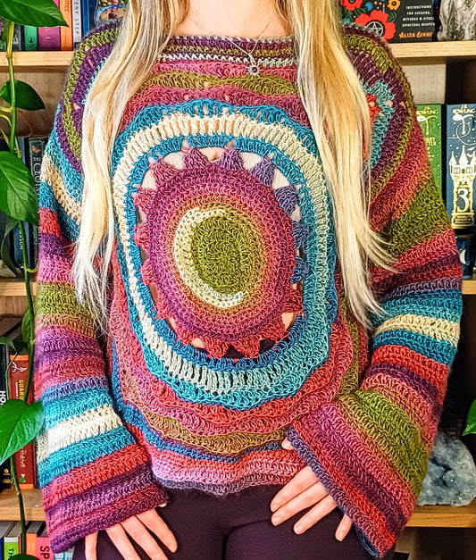 River - Moon, Sun, Stars Reversible Crochet Jumper