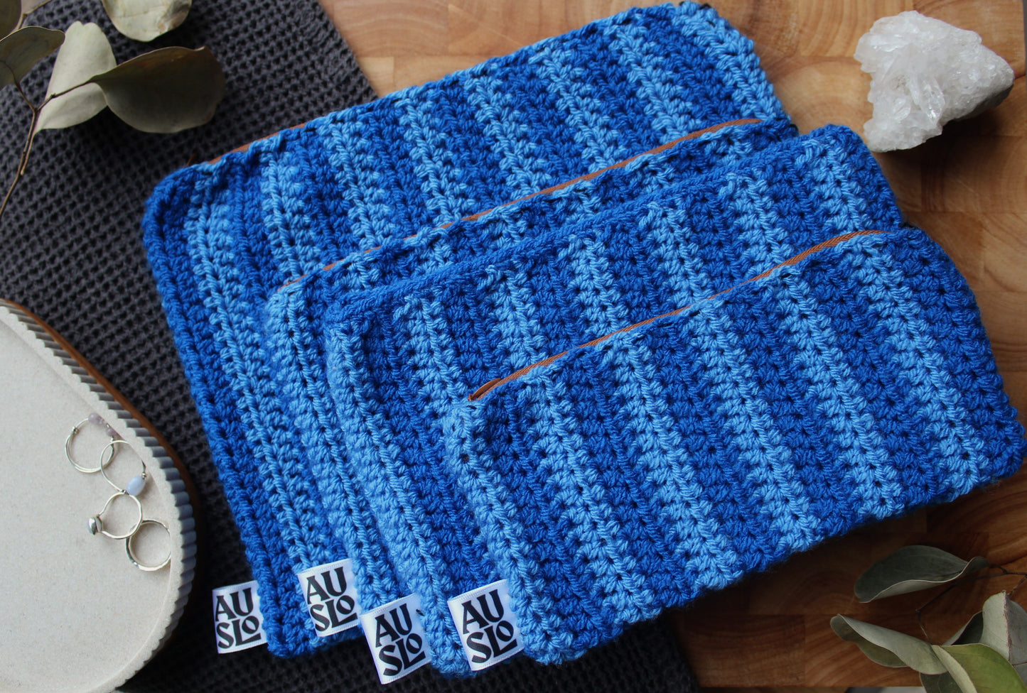 Striped Zip Pouches