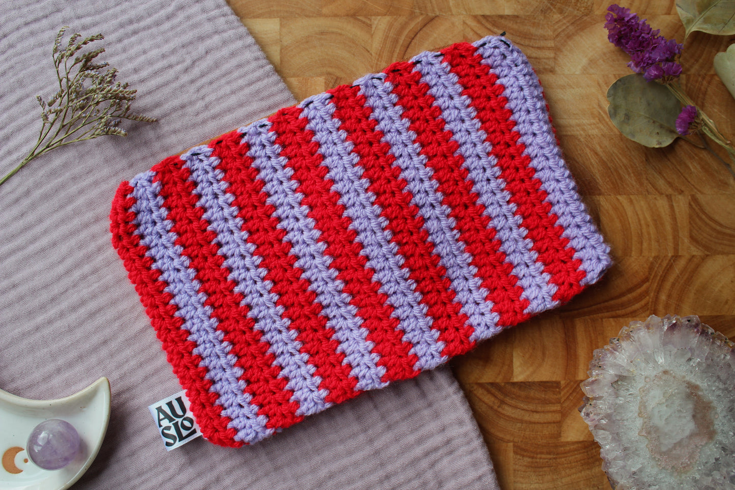 Striped Zip Pouches