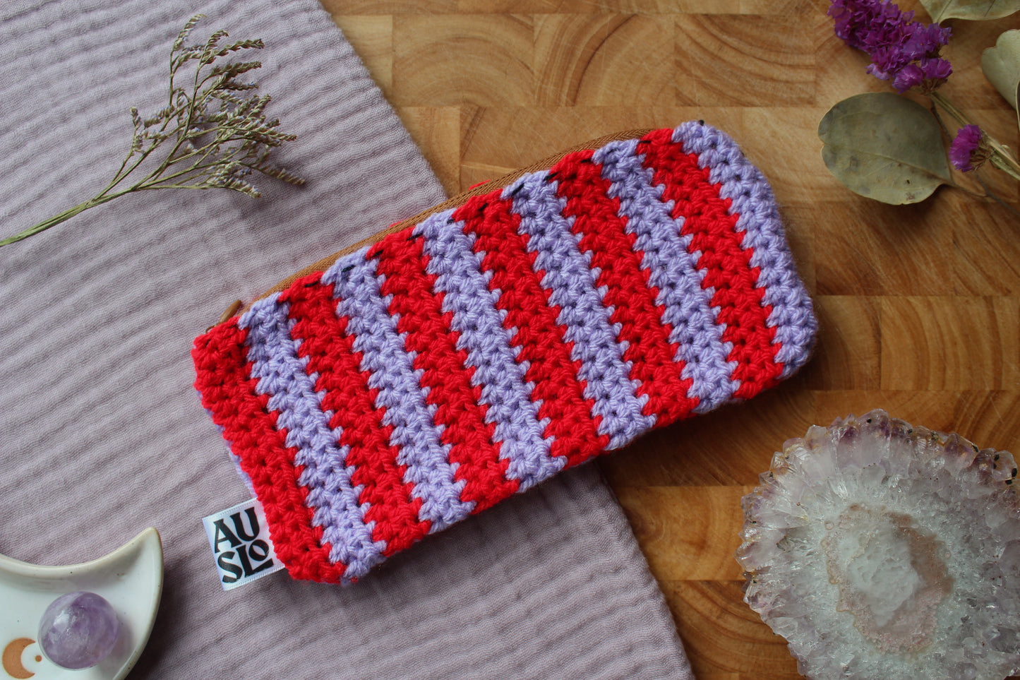 Striped Zip Pouches