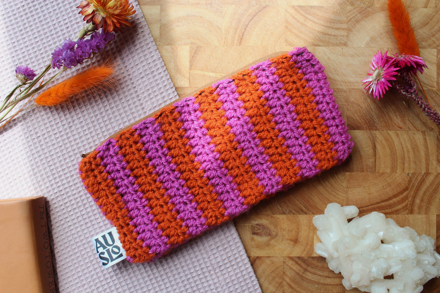 Striped Zip Pouches