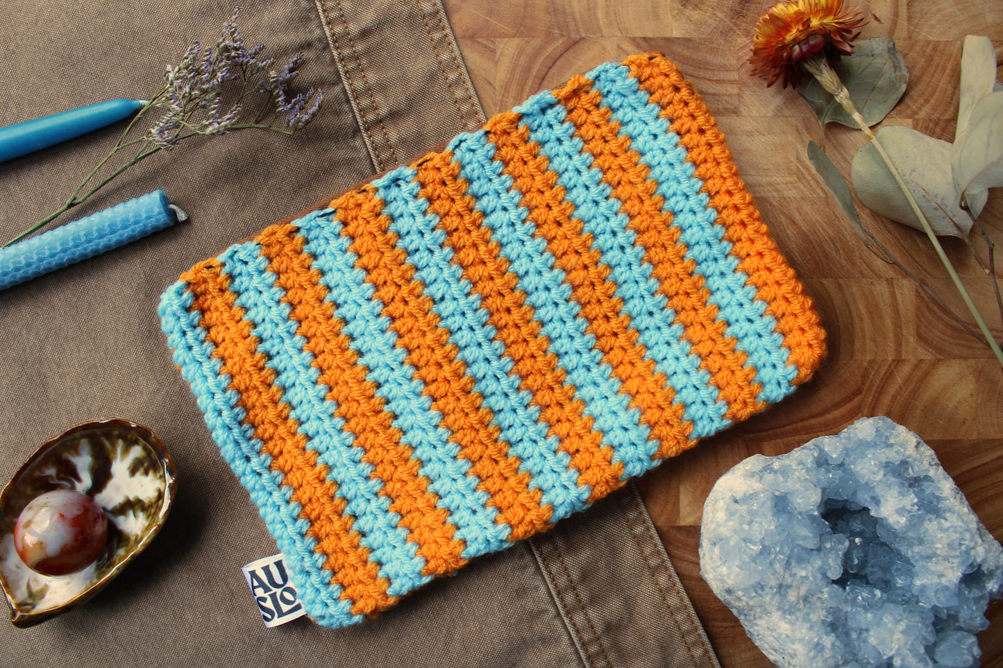 Striped Zip Pouches