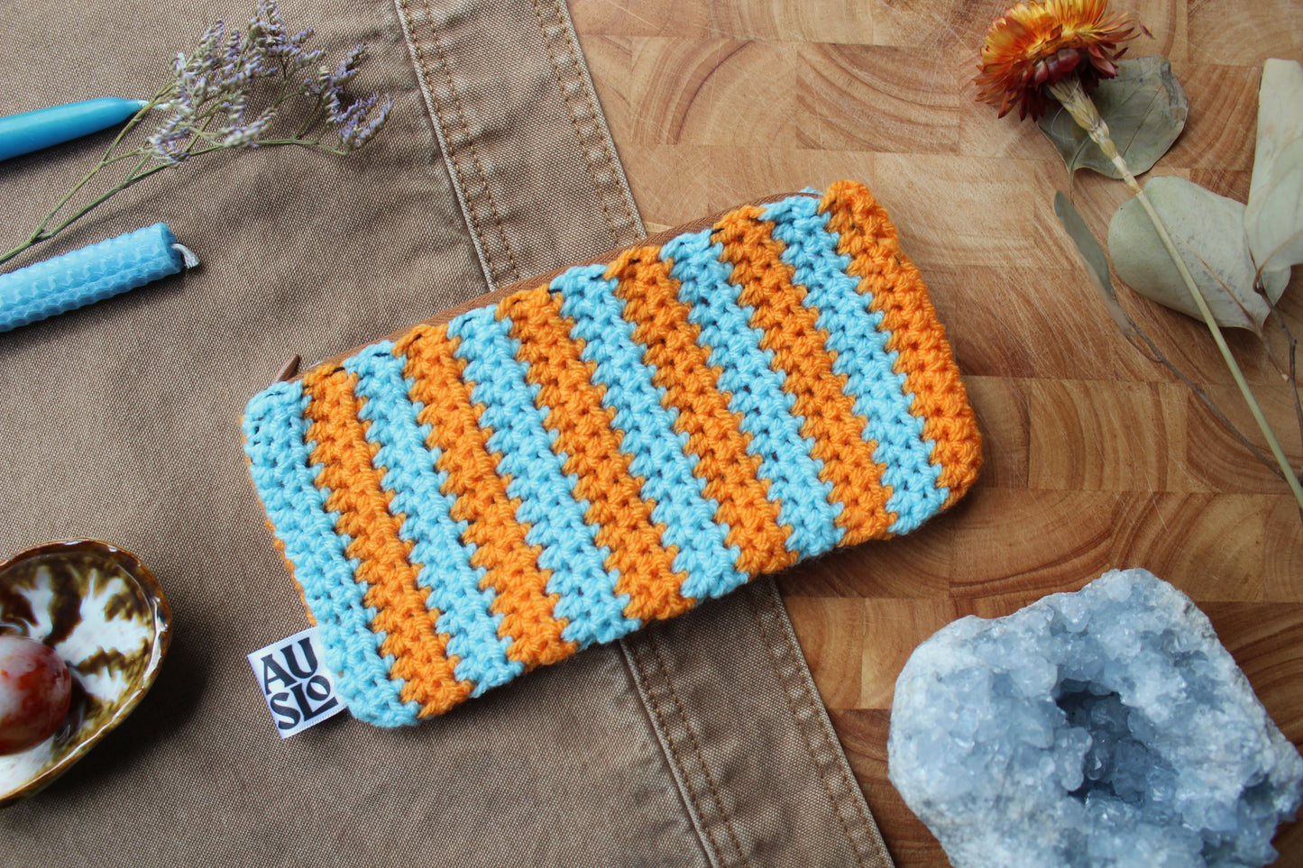 Striped Zip Pouches