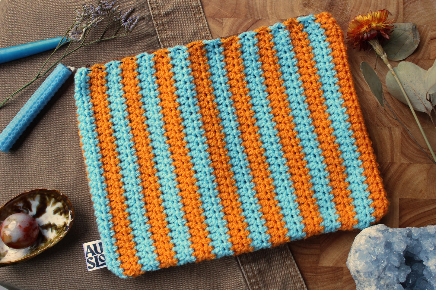 Striped Zip Pouches