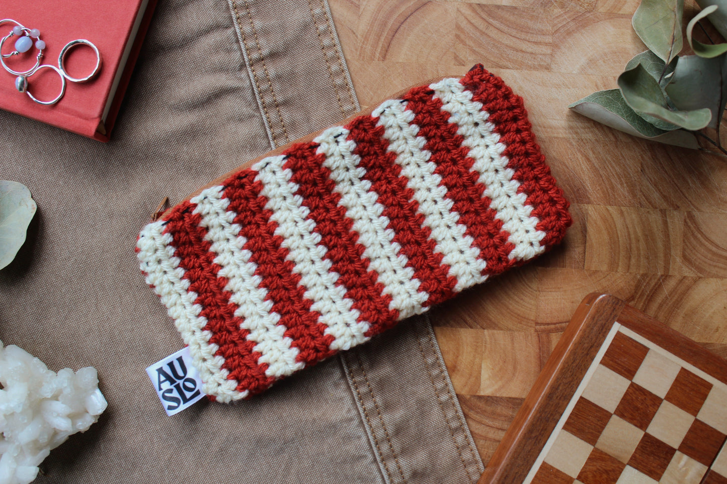 Striped Zip Pouches