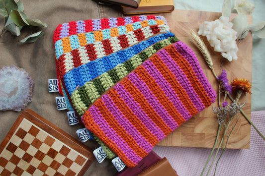 Striped Zip Pouches